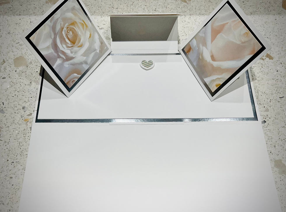 Thumbnail: White Rose “I ❤️ you” Triple Easel Card 