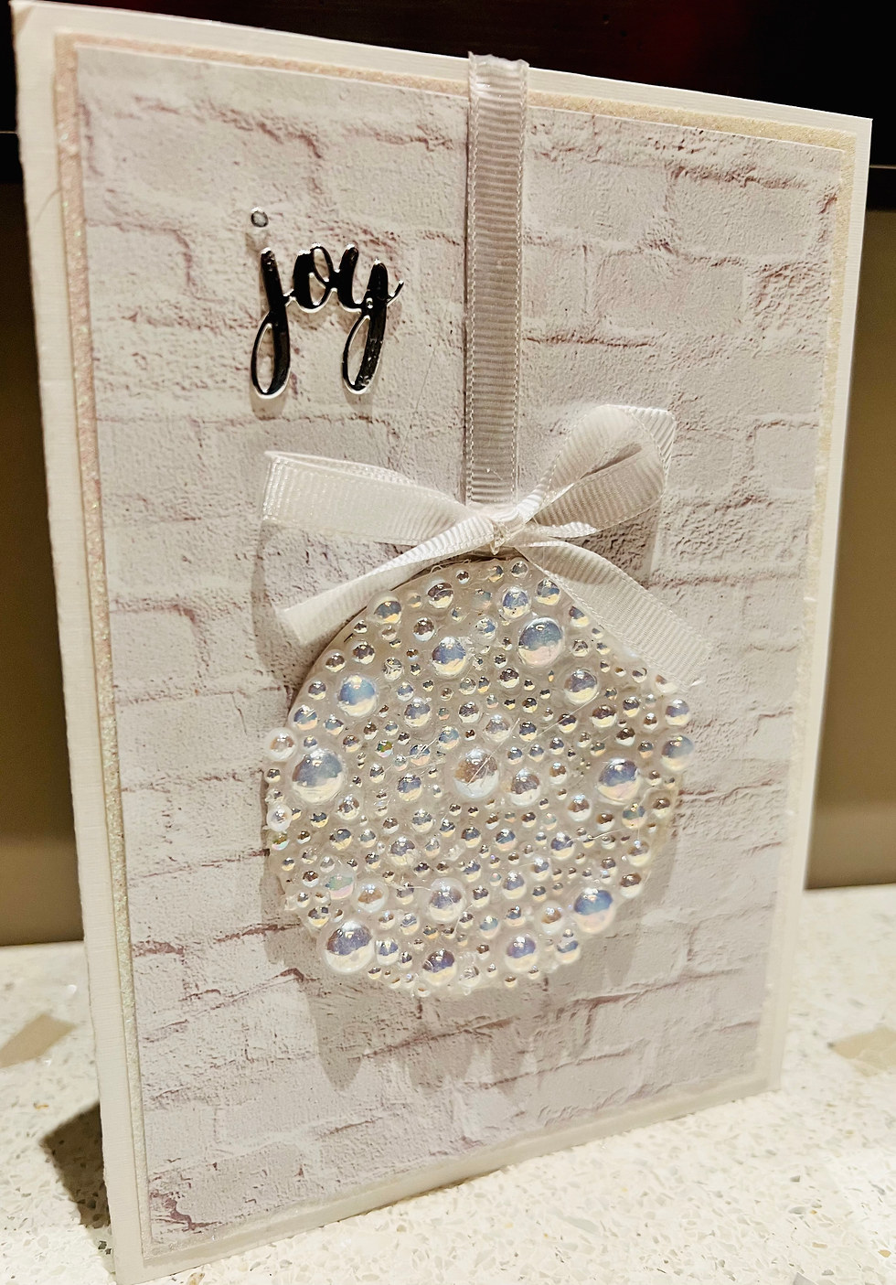 Thumbnail: White Rhinestone Ornament Card
