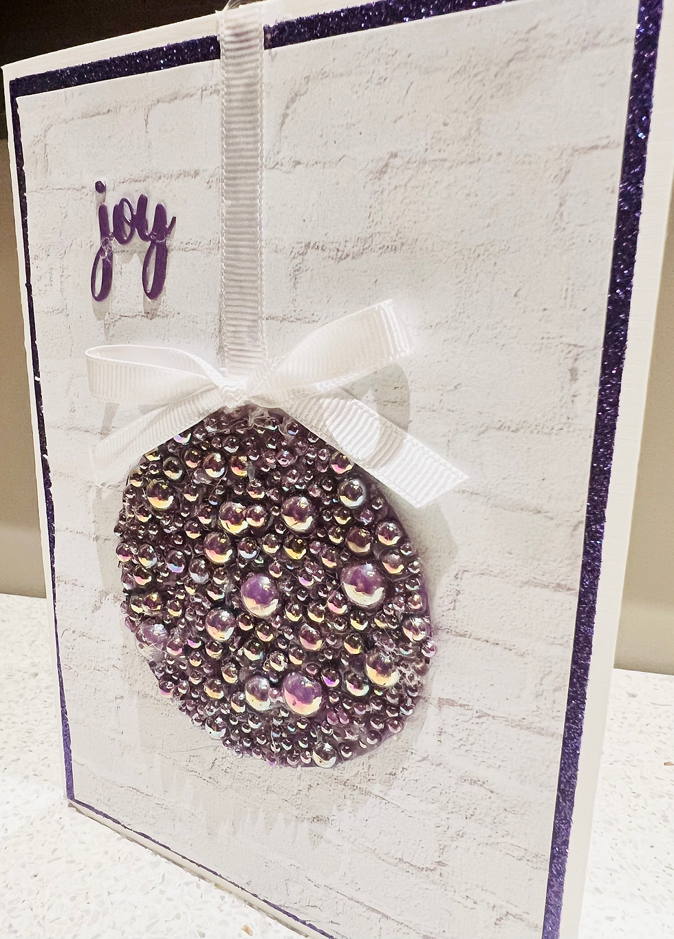 Thumbnail: Purple Rhinestone Ornament Card