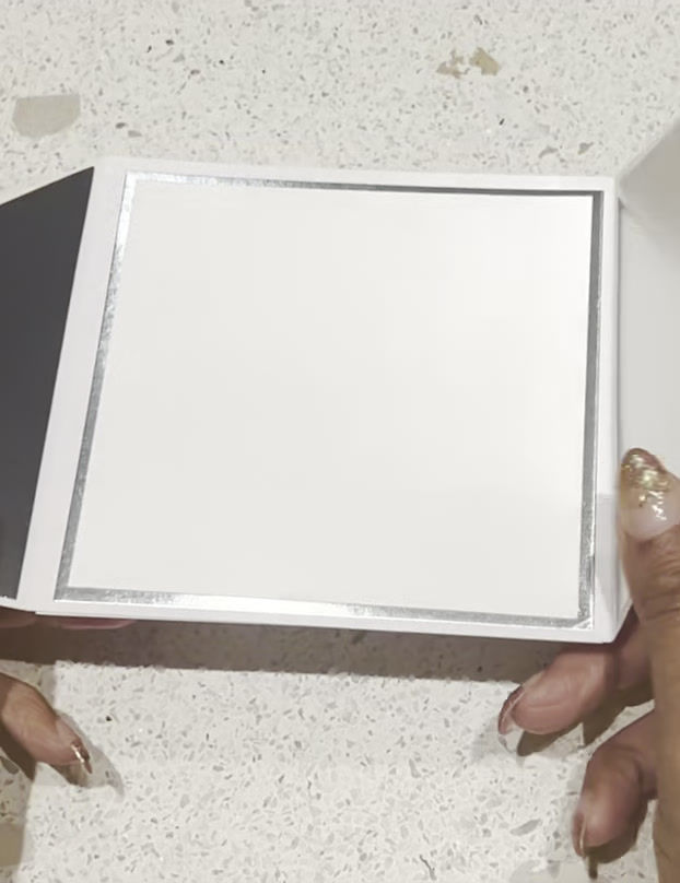 Thumbnail: Silver and Pink Rose Diagonal Card
