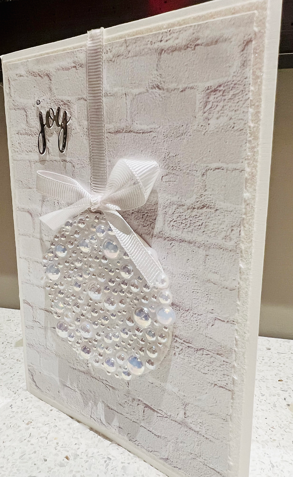 Thumbnail: White Rhinestone Ornament Card