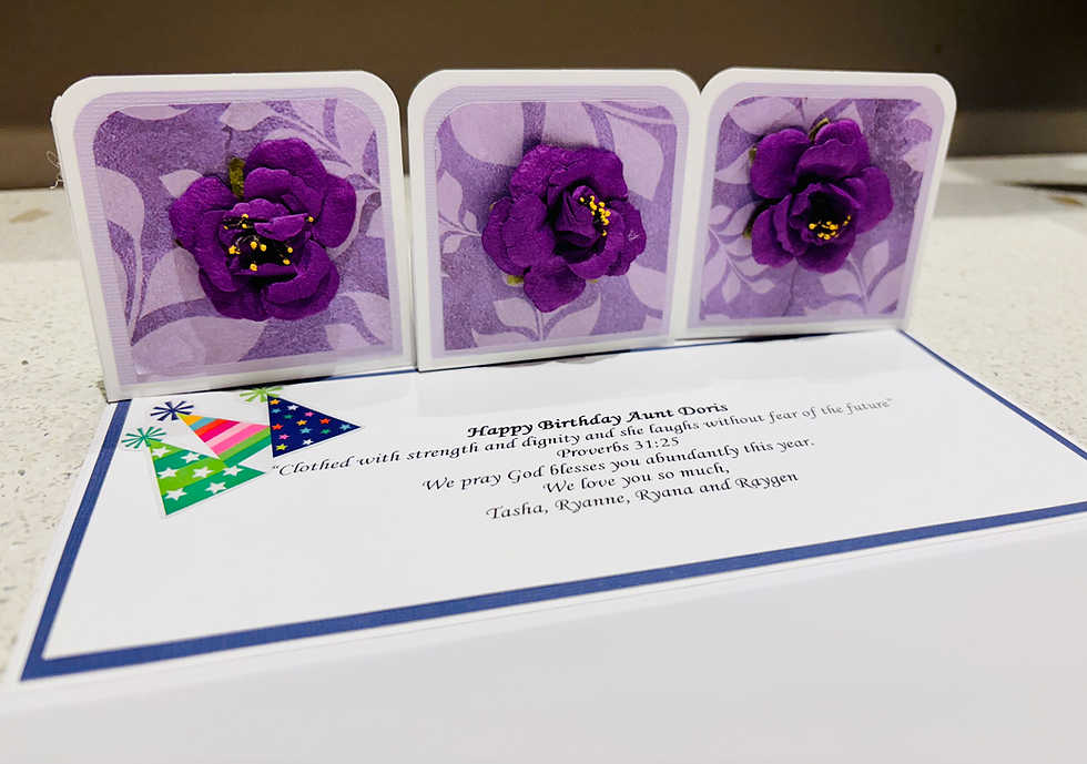 Thumbnail: Happy Birthday in Lavender Triple Easel Card