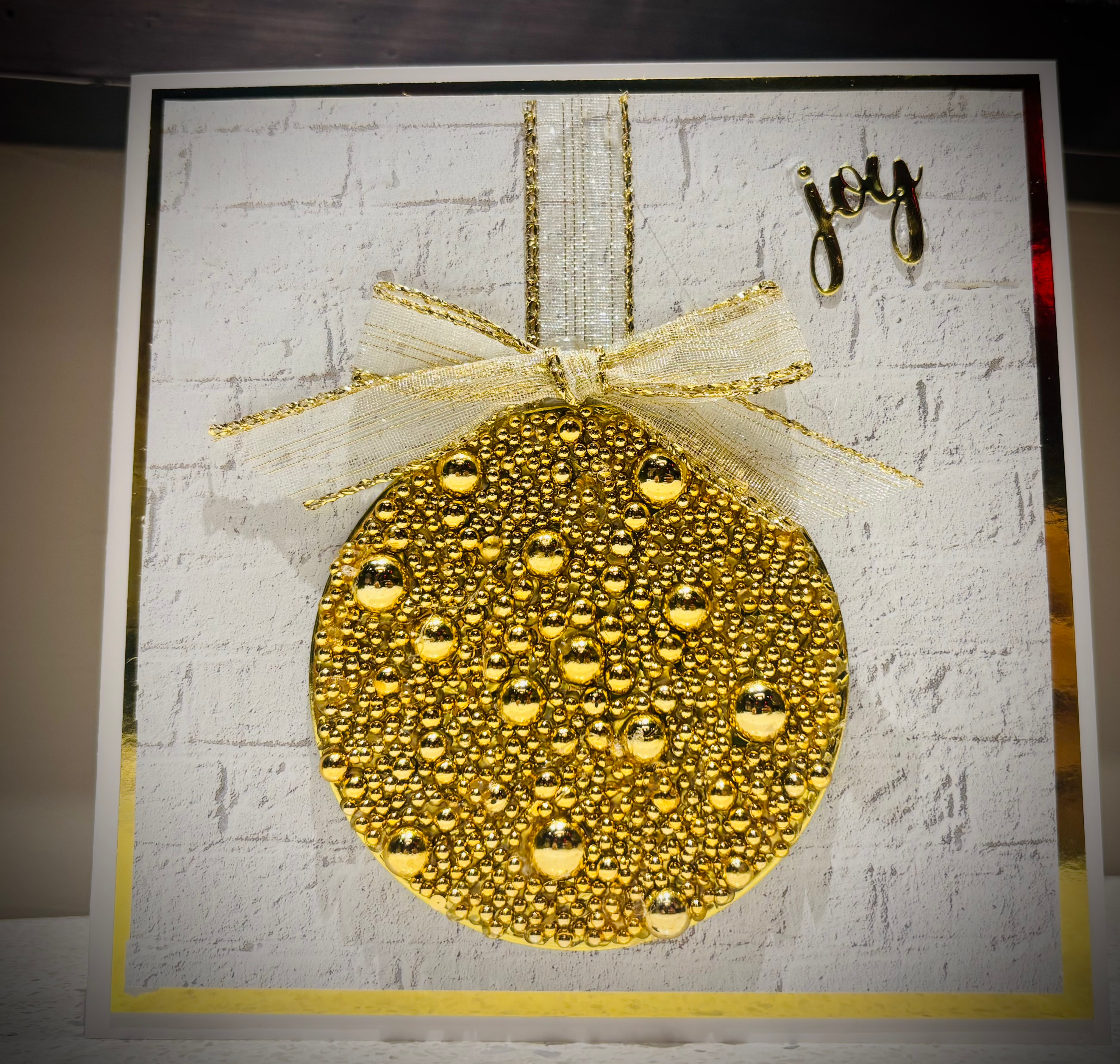 Golden Christmas Blessings Card