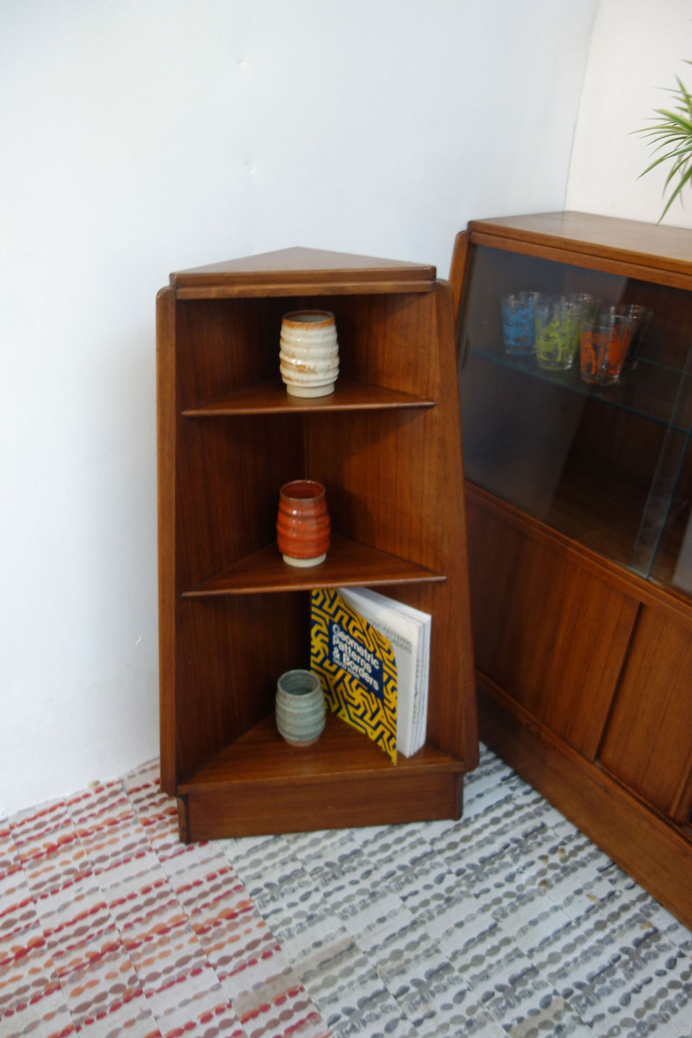 Thumbnail: Mid Century, G Plan solid teak shelving and corner unit