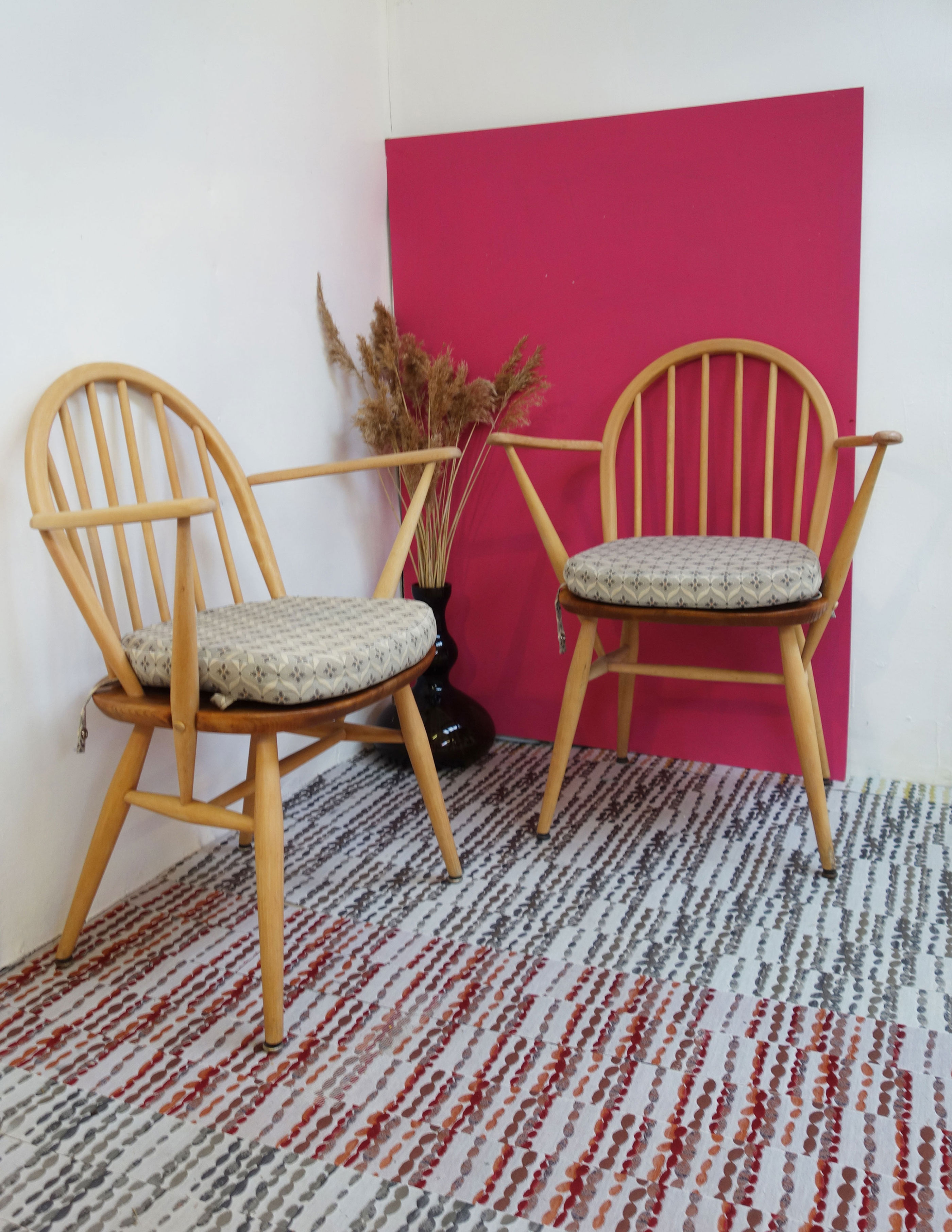 Ercol low fireside chairs