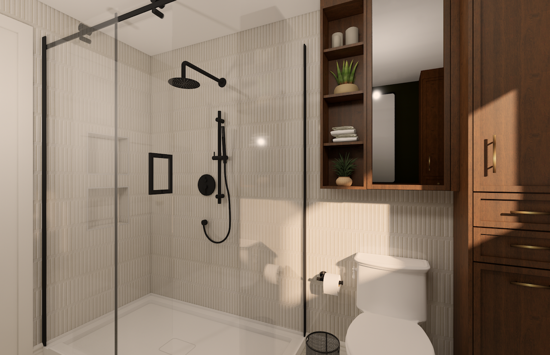 Douche moderne en vitre 