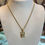 Thumbnail: Square Gold Initial Necklace 
