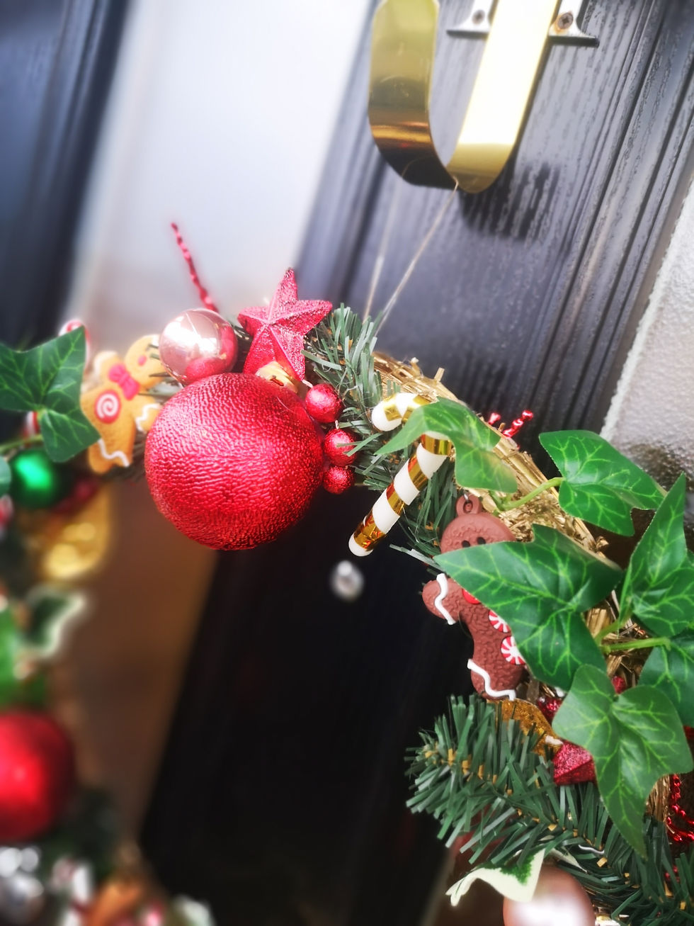 Thumbnail: Ginger Bread & Candy Cane Handmade Wreath
