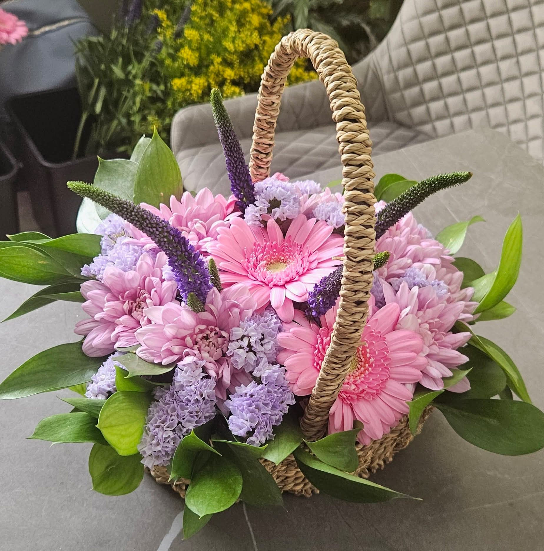 Pink and lilac fusion basket