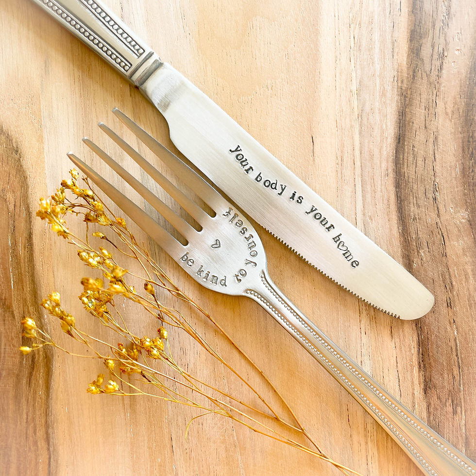 Thumbnail: 'Be kind to yourself/Your body is your home' cutlery set