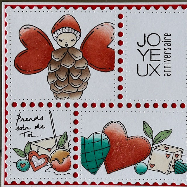Miniature : Carte Joyeux anniversaire au format de timbres