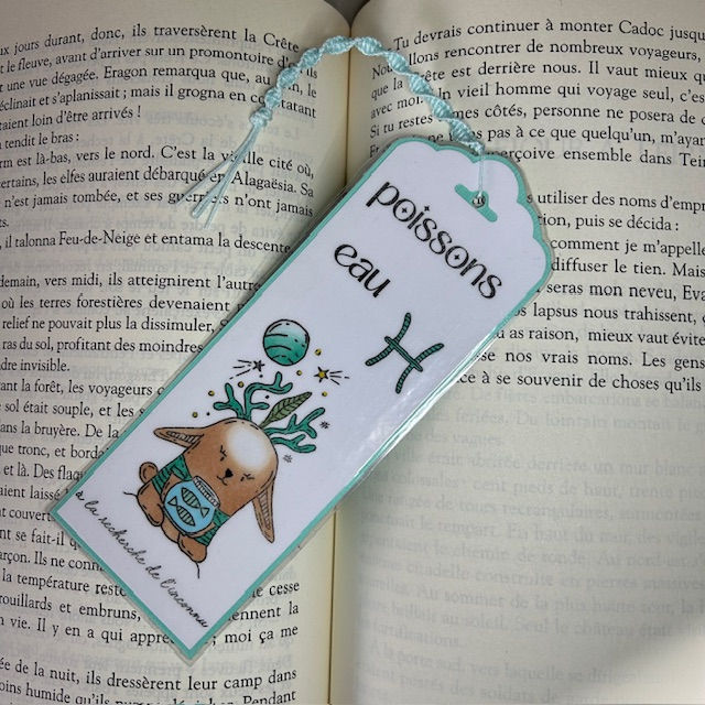 Marque-page signe astrologique Poisson, à la recherche de l'inconnu