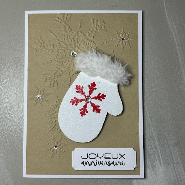 Miniature : Carte avec un gant en bois, avec texte à choix