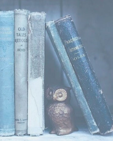 antique books blue aesthetics