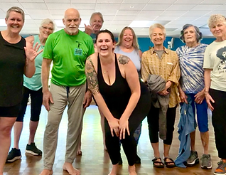 Marissa Elder, founder of Sacred Growth Dance, moving during a Nia class in Santa Rosa