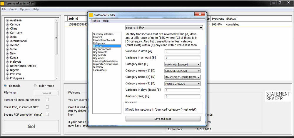 identify bounced transactions