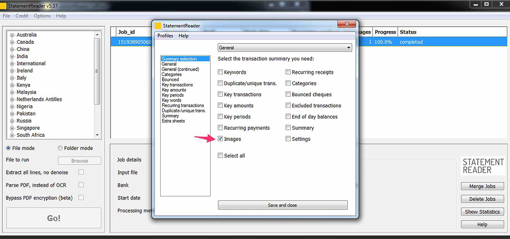 save statement excel