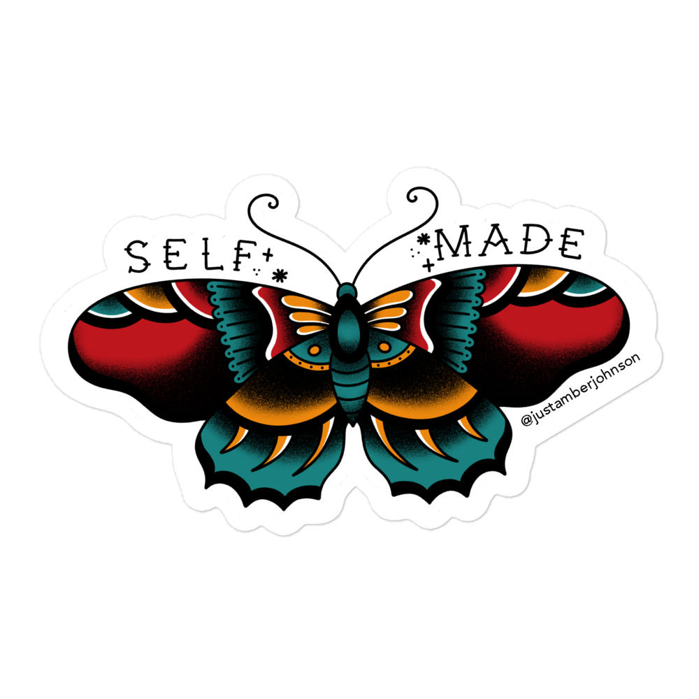 "Self Made" Butterfly Sticker