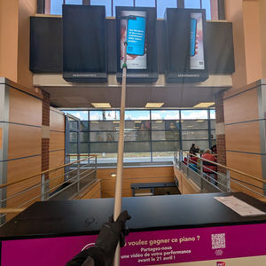 Nettoyage de mobiliers urbains, notamments les panneaux publicitaires avec utilisation d'une perche de plus de 4,50m