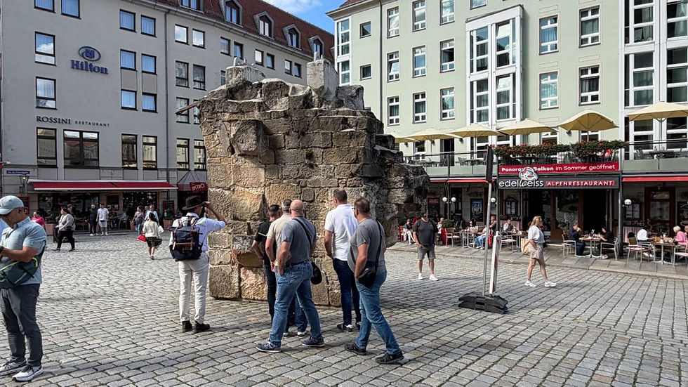 Much of the ruble remained in the area where it fell after the bombing until the reunification of German.