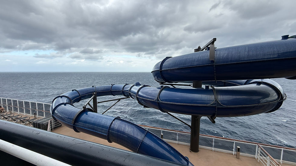 The water slides were available regardless of of the cold. If you were willing it was ready.