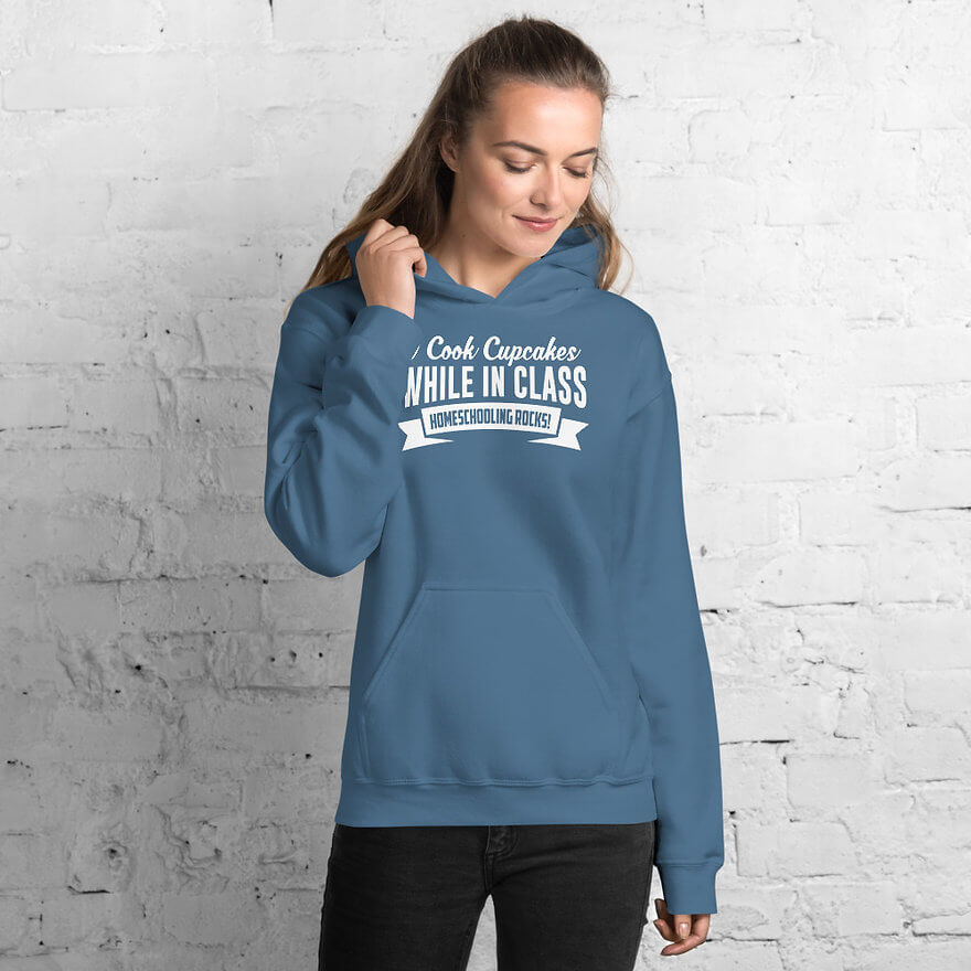 Thumbnail: funny hoodie sweatshirt i cook cupcakes while in class homeschooling rocks mens womens joke 2020 quarantine coronavirus covid