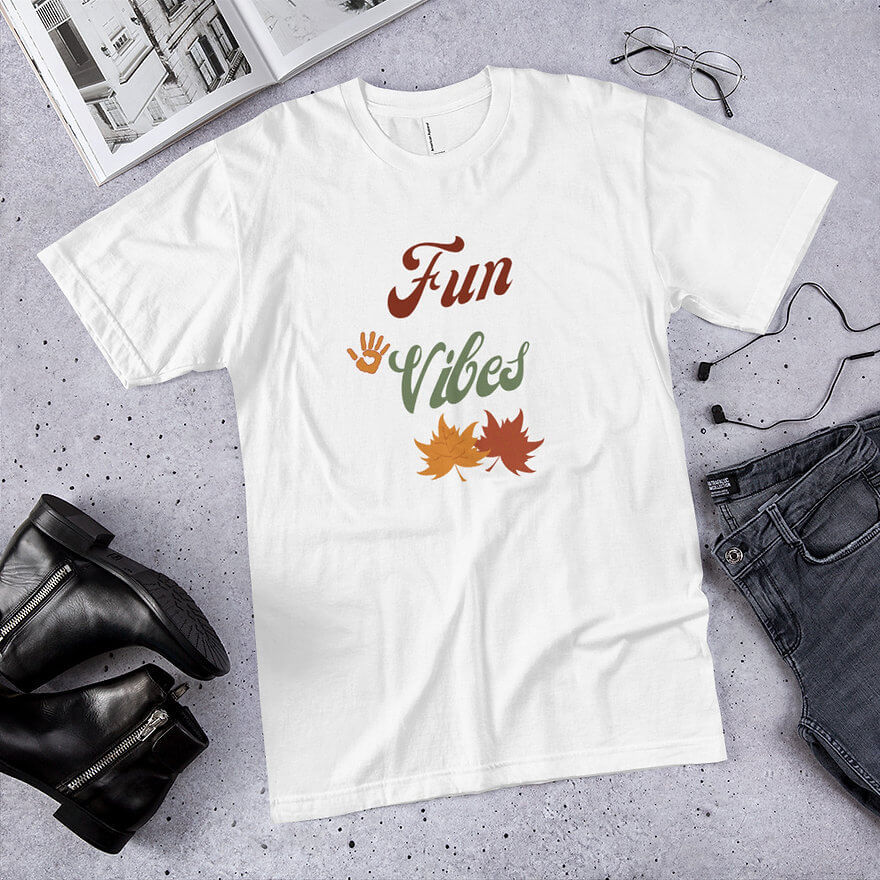 Thumbnail: Ultra-Soft Fall Fun Vibes Eco-Friendly Quality T-Shirts