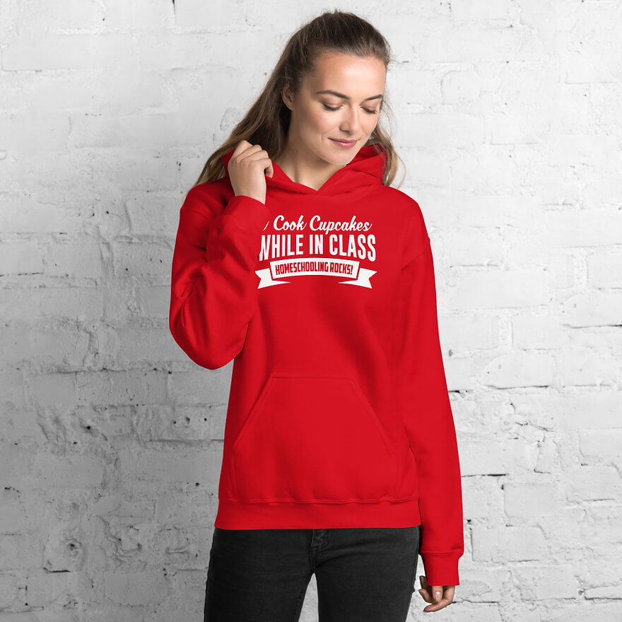 Thumbnail: funny hoodie sweatshirt i cook cupcakes while in class homeschooling rocks mens womens joke 2020 quarantine coronavirus covid