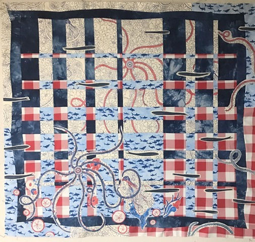 Octopus's Garden Quilt by Kim Lapacek process photo