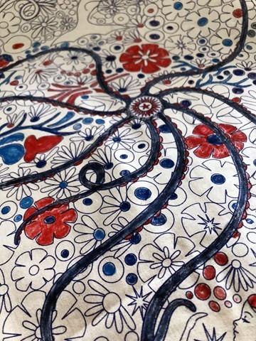 Octopus's Garden Quilt by Kim Lapacek process photo