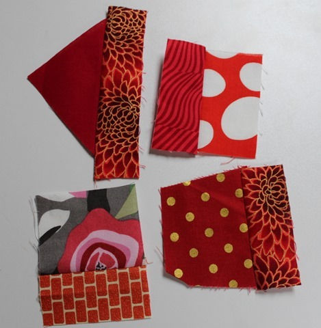 sew together fabric bits