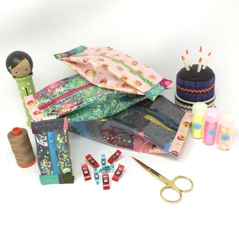 Glitter Vinyl anna Maria horner popcorn pouches by kim lapacek