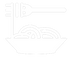 White icon of a fork lifting pasta from a bowl
