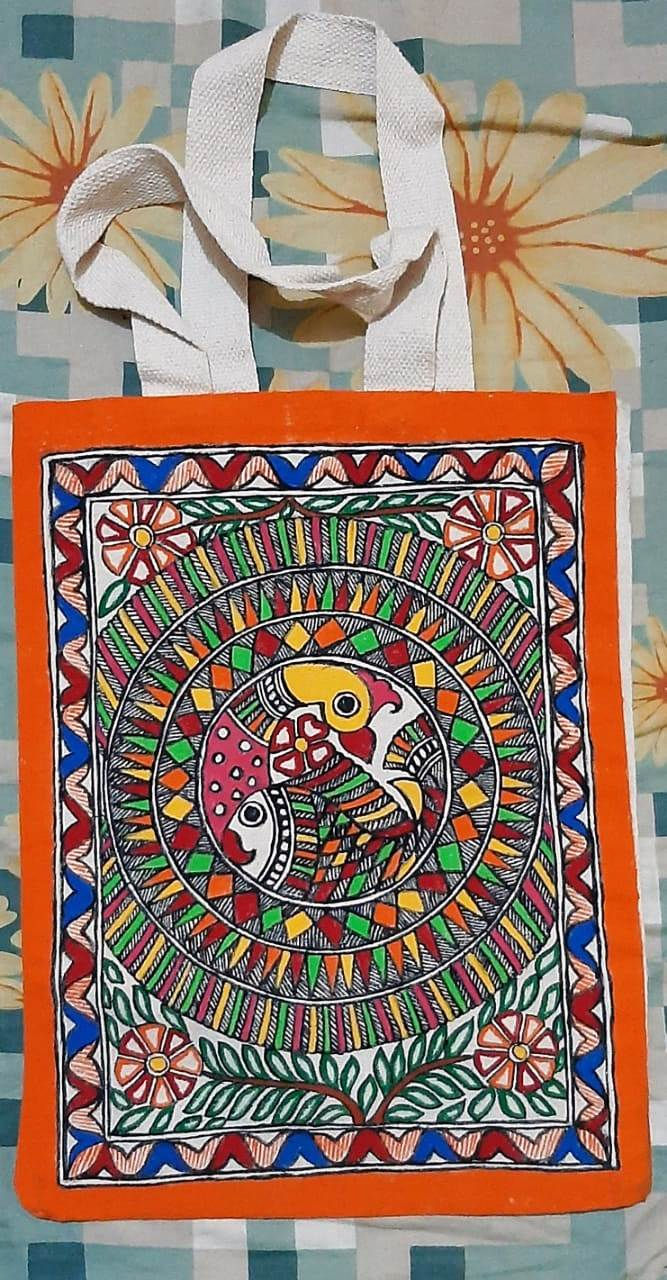 Thumbnail: Madhubani Painted Shopping/Hand Bags
