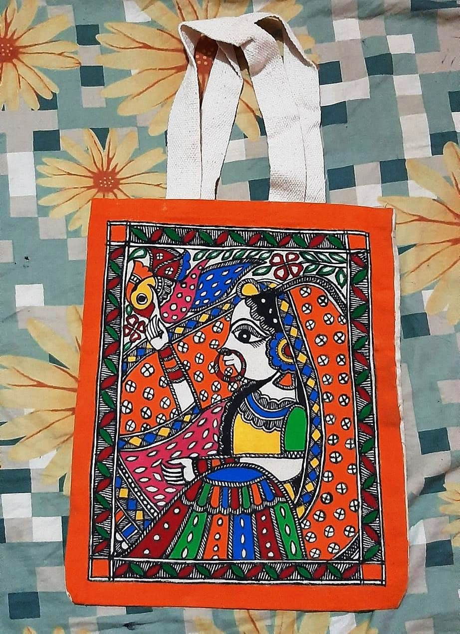 Thumbnail: Madhubani Painted Shopping/Hand Bags
