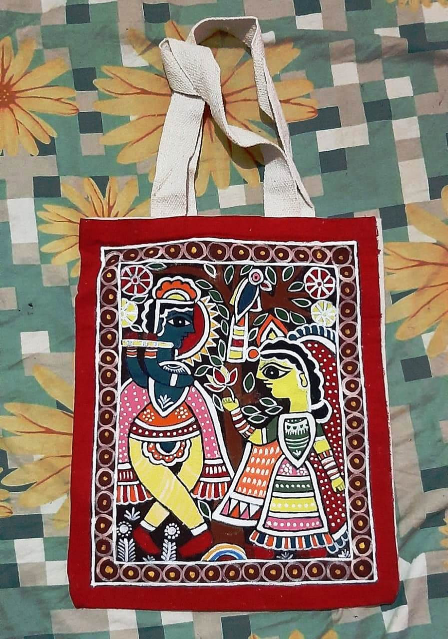 Thumbnail: Madhubani Painted Shopping/Hand Bags