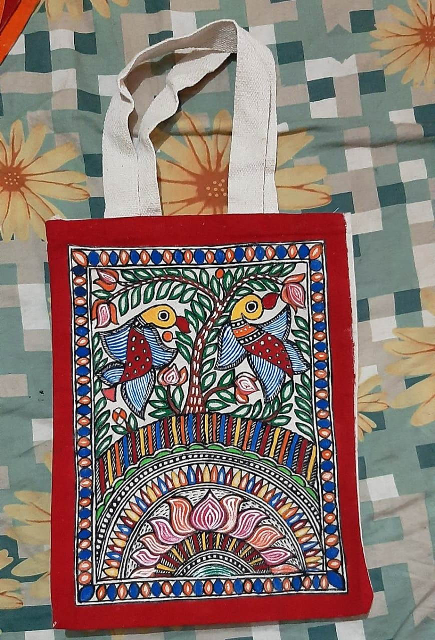 Thumbnail: Madhubani Painted Shopping/Hand Bags