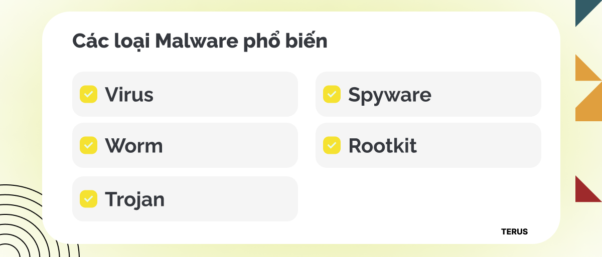 Các loại Malware phổ biến