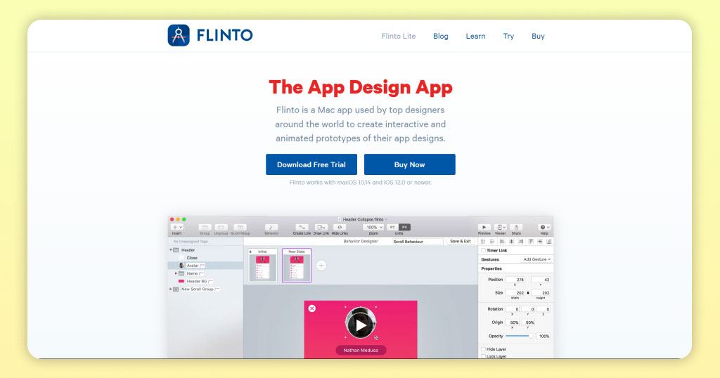 Phần mềm thiết kế UI/ UX Flinto