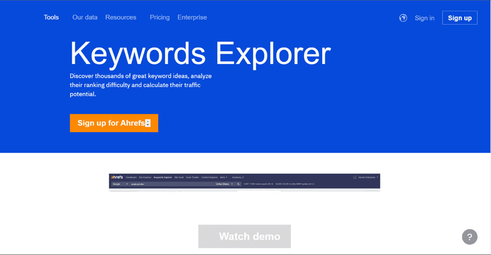 Công cụ Ahrefs keyword