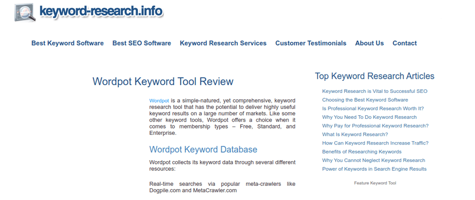 Công cụ Wordpot Keyword