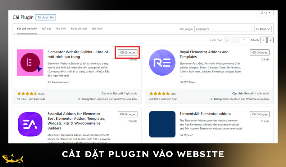 Bước 2: Cài đặt Plugin vào website