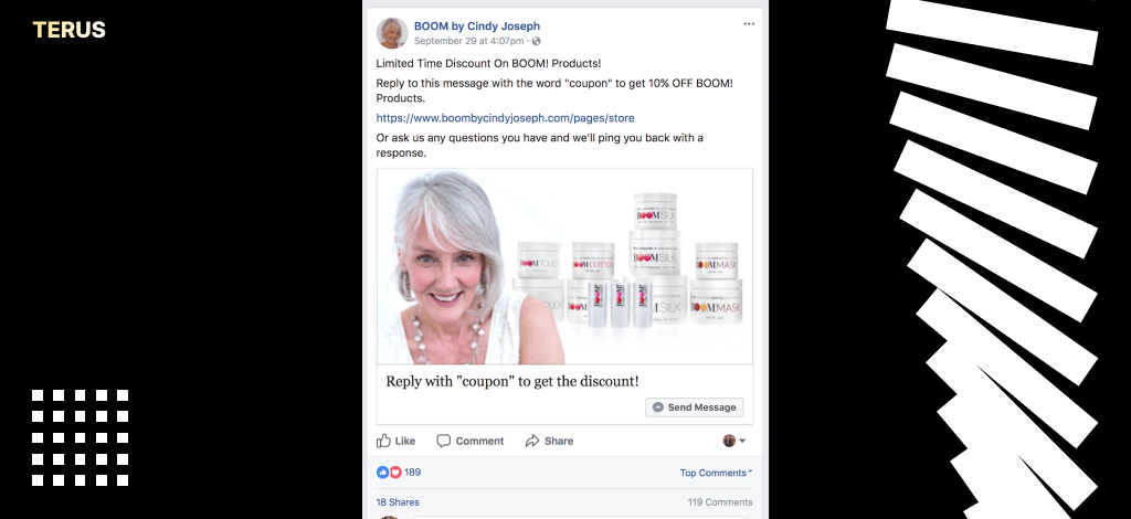 BOOM! của Cindy Joseph tiếp cận quảng cáo