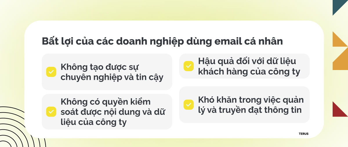 Những bất lợi của các doanh nghiệp dùng Email cá nhân