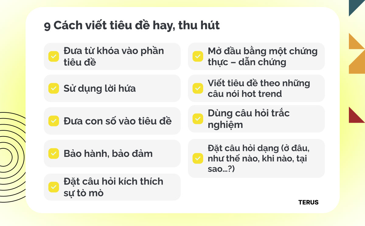 Điểm tên 9 cách viết tiêu đề hay, thu hút