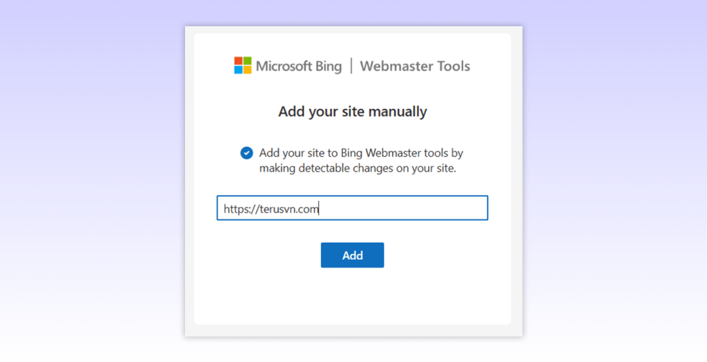 Điền tên website bạn muốn quản lý