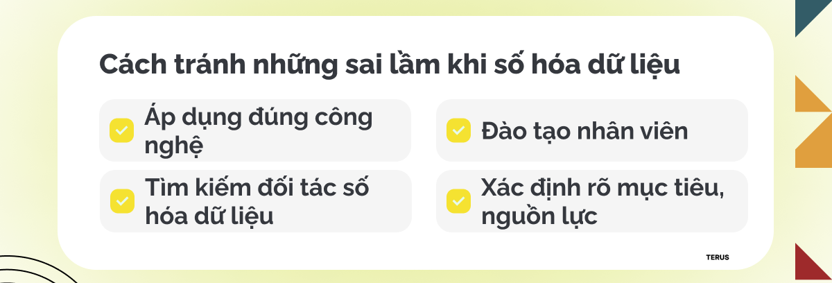 cách tránh những sai lầm khi số hóa dữ liệu