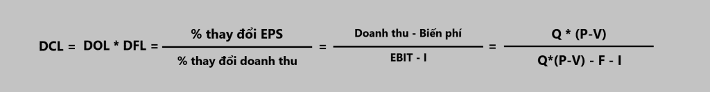 Công thức tính độ lớn đòn bẩy tổng hợp