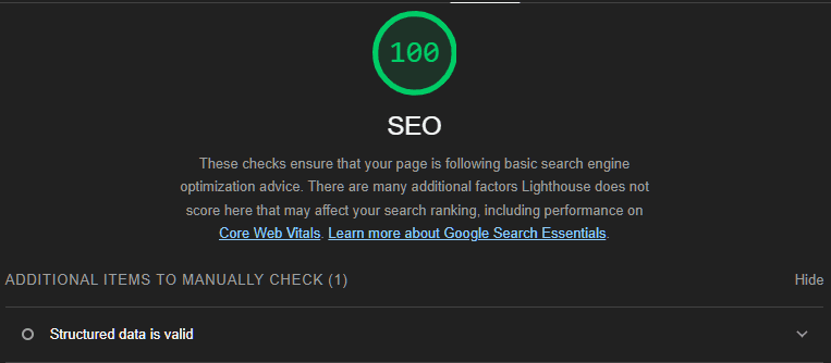 SEO google lighthouse