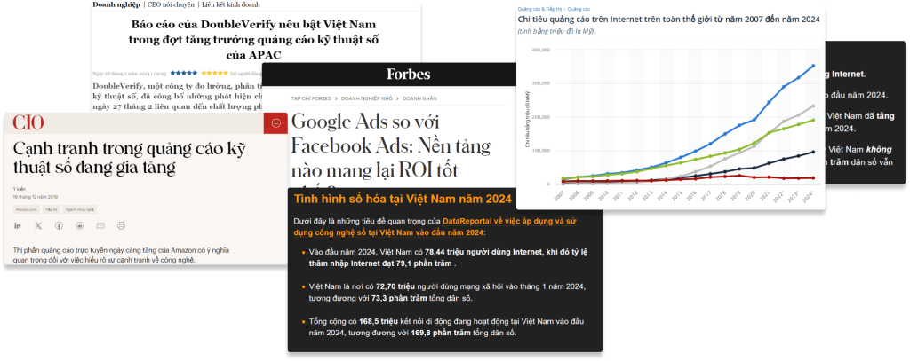 Thể hiện thông tin về trang web